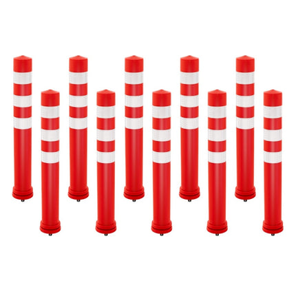Traffic Safety Posts Set, Reflective, PU, 10-Pack, Ø8cm