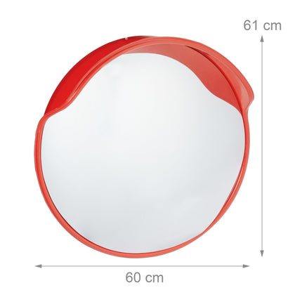 Traffic mirror 60 cm red