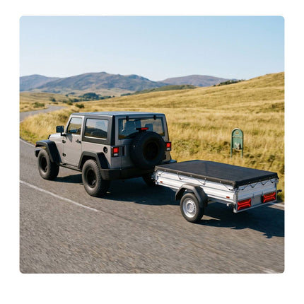 Trailer Cargo Net, Fine-Mesh, 3 x 4.5 m, Black