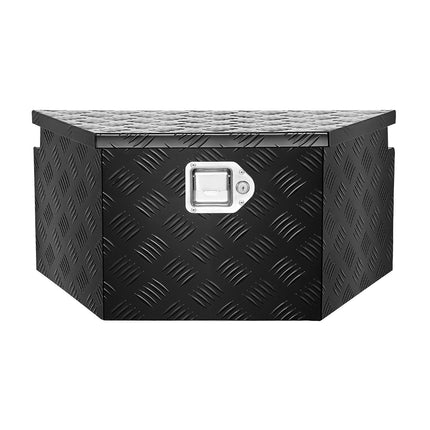 Trailer Tongue Tool Box, Aluminum 26 x 13 x 12 In, Lock, Black
