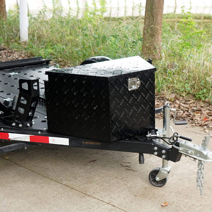 Trailer Tongue Tool Box, Aluminum Diamond Plate, 39 x 16.5 x 12 in