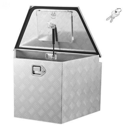 Trailer Tongue Tool Box, Aluminum, Lockable 33 x 19 x 18 in