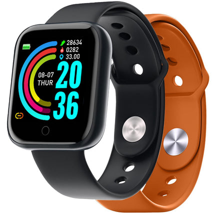 Trainerbeat Smartwatch mit zwei Armbändern Schwarz + Orange