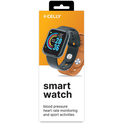 Trainerbeat Smartwatch mit zwei Armbändern Schwarz + Orange