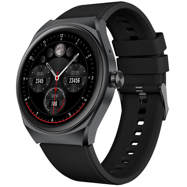 Trainerhalo Smartwatch mit rundem Zifferblatt Schwarz