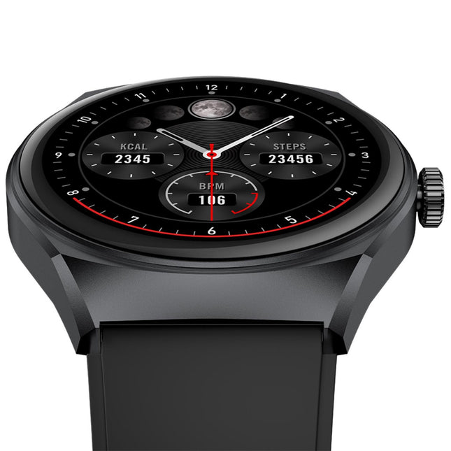 Trainerhalo Smartwatch mit rundem Zifferblatt Schwarz