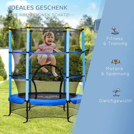 Kindertrampolin 163 cm mit Sicherheitsnetz - Stahlblau