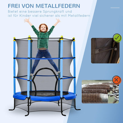 Kindertrampolin 163 cm mit Sicherheitsnetz - Stahlblau