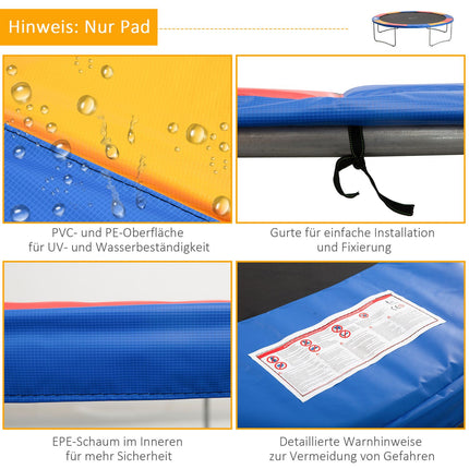 Trampolin-Sicherheitsnetz und Randabdeckung, farbig, 244-457 cm