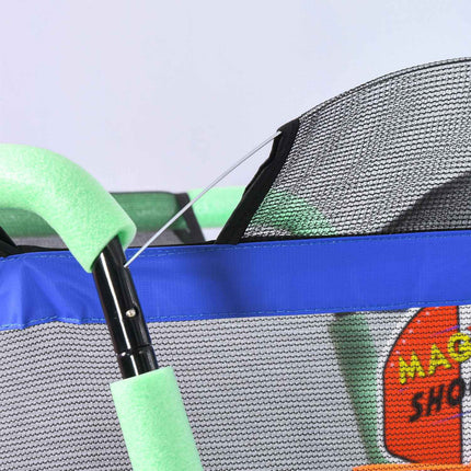 Kindertrampolin mit Sicherheitsnetz & Basketballkorb, 140 cm