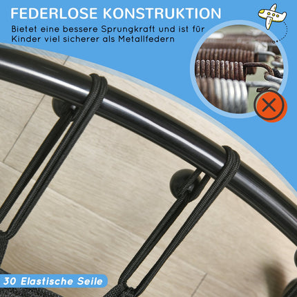 Kindertrampolin mit Sicherheitsnetz & Basketballkorb, 140 cm