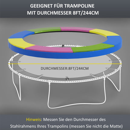 Housse de protection pour bordure de trampoline Ø 244 cm, protection UV, résistante aux intempéries, accessoires de trampoline
