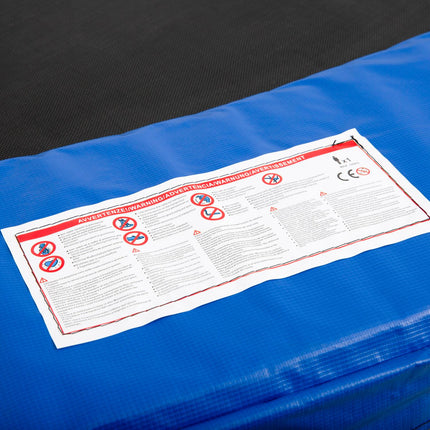 Trampoline safety net with edge protection, fits 8-15 feet