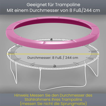 Kryt okraje trampolíny, voděodolný, odolný proti roztržení, 244cm, růžová