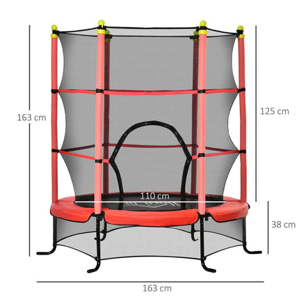 Mini-Gartentrampolin mit Sicherheitsnetz, Ø163 cm, bis zu 50 kg