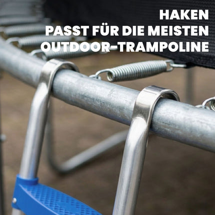 Trampoline Ladder 2 Steps, 150 kg Capacity, Blue
