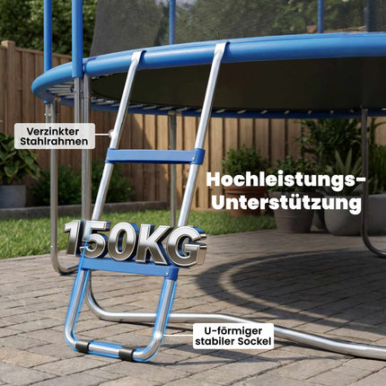 Trampoline Ladder 2 Steps, 150 kg Capacity, Blue