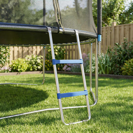 Trampoline Ladder 2 Steps, 150 kg Capacity, Blue