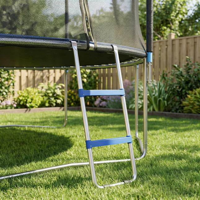 Trampolinleiter 2 Stufen, 150 kg Tragkraft, Blau