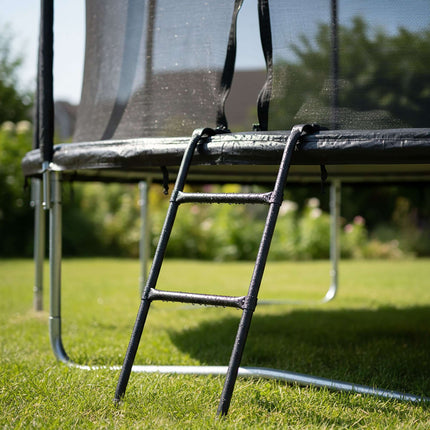 Trampolinleiter, schwarzer Stahl, Einhak-Design