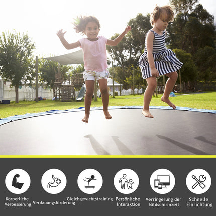 Trampolin-Ersatzmatte, 366 cm Rahmen, Schwarz, strapazierfähiges PP