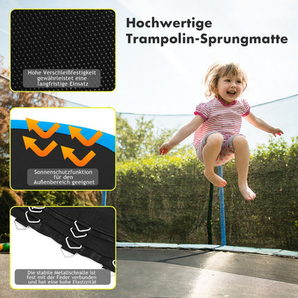 Trampolin-Ersatzmatte, 366 cm Rahmen, Schwarz, strapazierfähiges PP