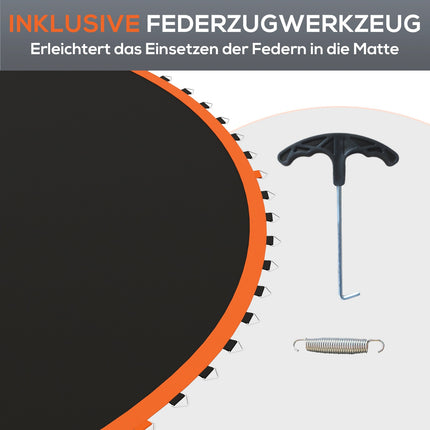 Náhradní skákací plocha trampolíny, kulatá, 3.66m, polypropylen, oranžová