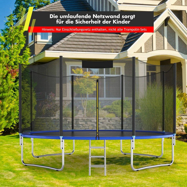 Trampolin-Sicherheitsnetz 427 cm, passend für 8 Stangen, Reißverschlusszugang