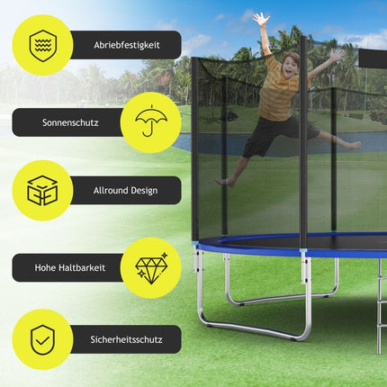 Trampolin Sicherheitsnetz für 366 cm Rundrahmen mit Reißverschluss