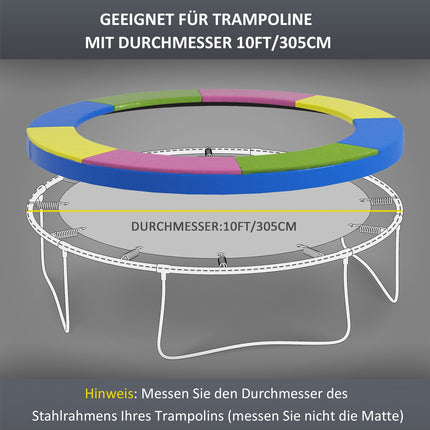 Trampolin-Randabdeckung Ø305 cm, bunt, wetterbeständig &amp; UV-Schutz, ideal für Gartentrampoline |.de