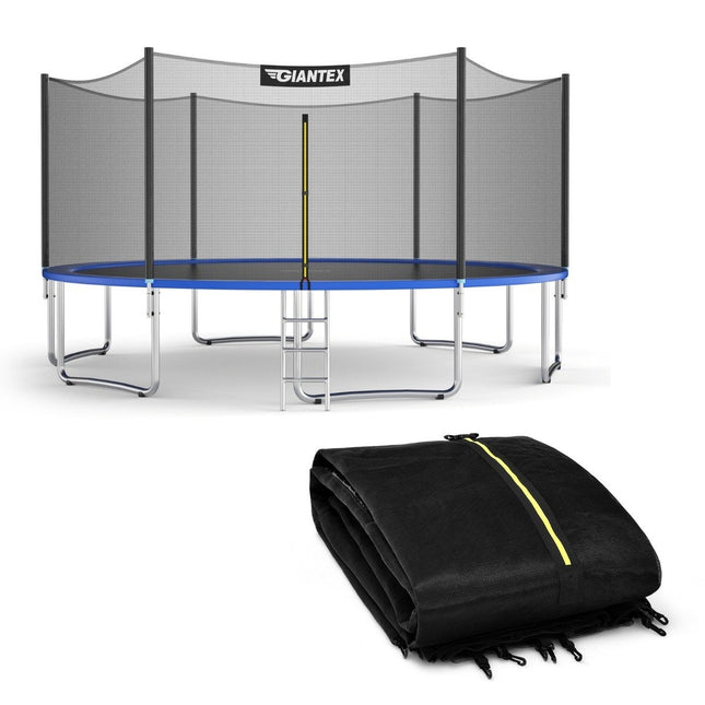 Trampolin-Sicherheitsnetz für Gartentrampoline Ersatznetz außen mit Reißverschluss und Schnallen Ø 305 cm