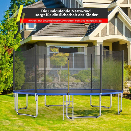 Trampoline veiligheidsnet voor tuintrampolines Vervangend net aan de buitenkant met rits en gespen Ø 305 cm
