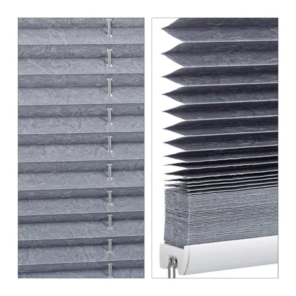 Transluzente graue Faltstores – ohne Bohren, Polyester