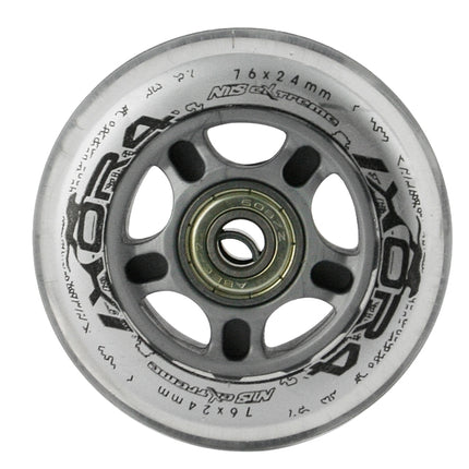 Průhledná sada koleček 76x24mm 82A a ložisek ABEC-7