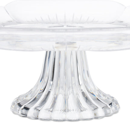 Transparente Tortenplatte mit Blumendesign