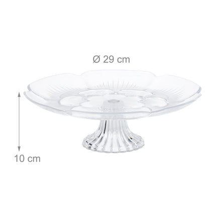 Transparente Tortenplatte mit Blumendesign