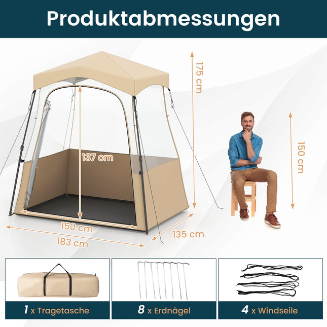 Durchsichtiges Outdoor-Zelt, Oxford-Gewebe, 183x135x175 cm
