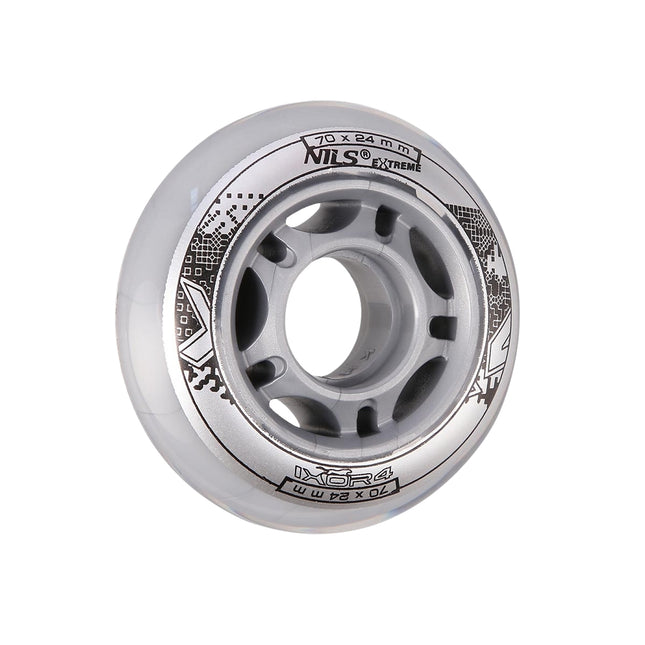 Průhledná PU skateboardová kolečka, 70x24mm, 82A, sada 4 ks