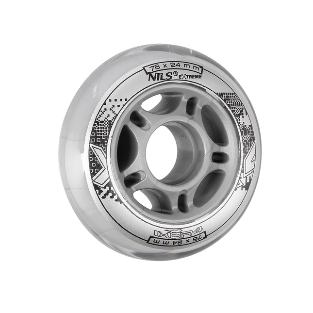 Průhledná PU skateboardová kolečka 76x24mm 82A (sada 4 ks)