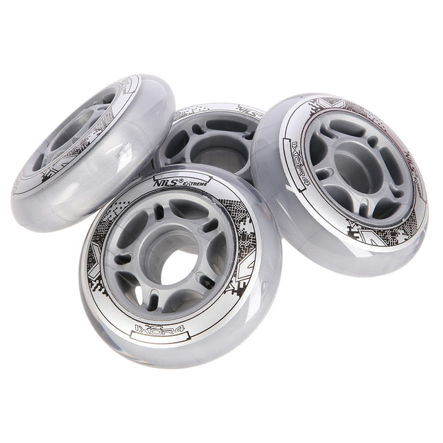 Průhledná PU skateboardová kolečka, 84x24mm, 82A, sada 4 ks
