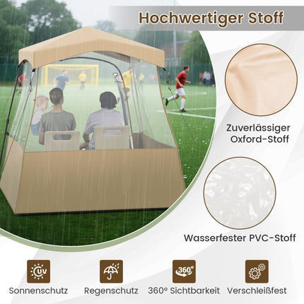 Transparentes Pop-Up-Campingzelt, allwettertauglich, 160x160x176 cm