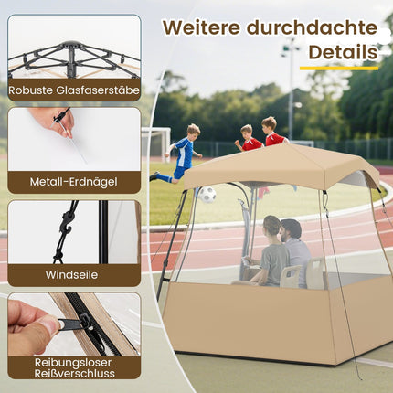 Transparentes Pop-Up-Campingzelt, allwettertauglich, 160x160x176 cm