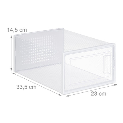 Transparent Shoe Storage Boxes, Set of 12