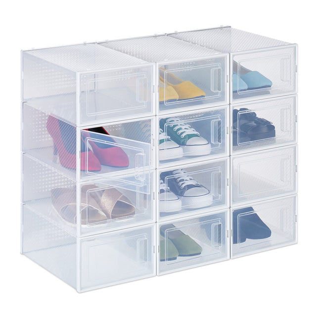 Transparente Schuhaufbewahrungsboxen, 12er-Set