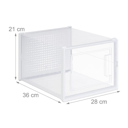 Transparent Shoe Storage Boxes, Set of 6