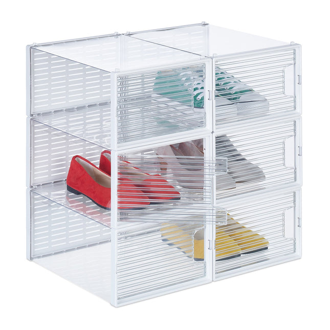 Transparente Schuhaufbewahrungsboxen, 6er-Set