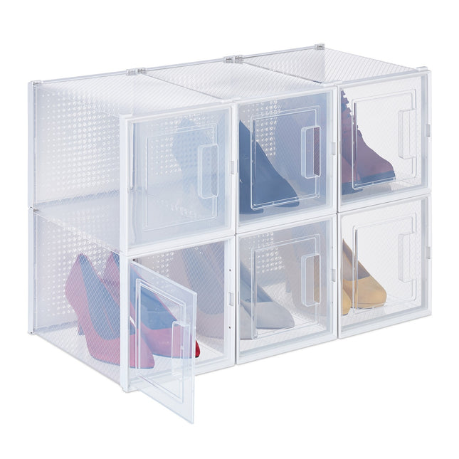 Transparente Schuhaufbewahrungsboxen für High Heels, 6er-Set
