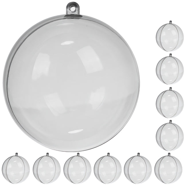 Boules transparentes 10 cm lot de 10 Ruhhy 22277