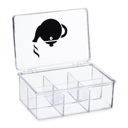 Transparente Teebox mit 6 Fächern