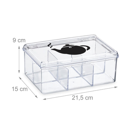 Transparente Teebox mit 6 Fächern